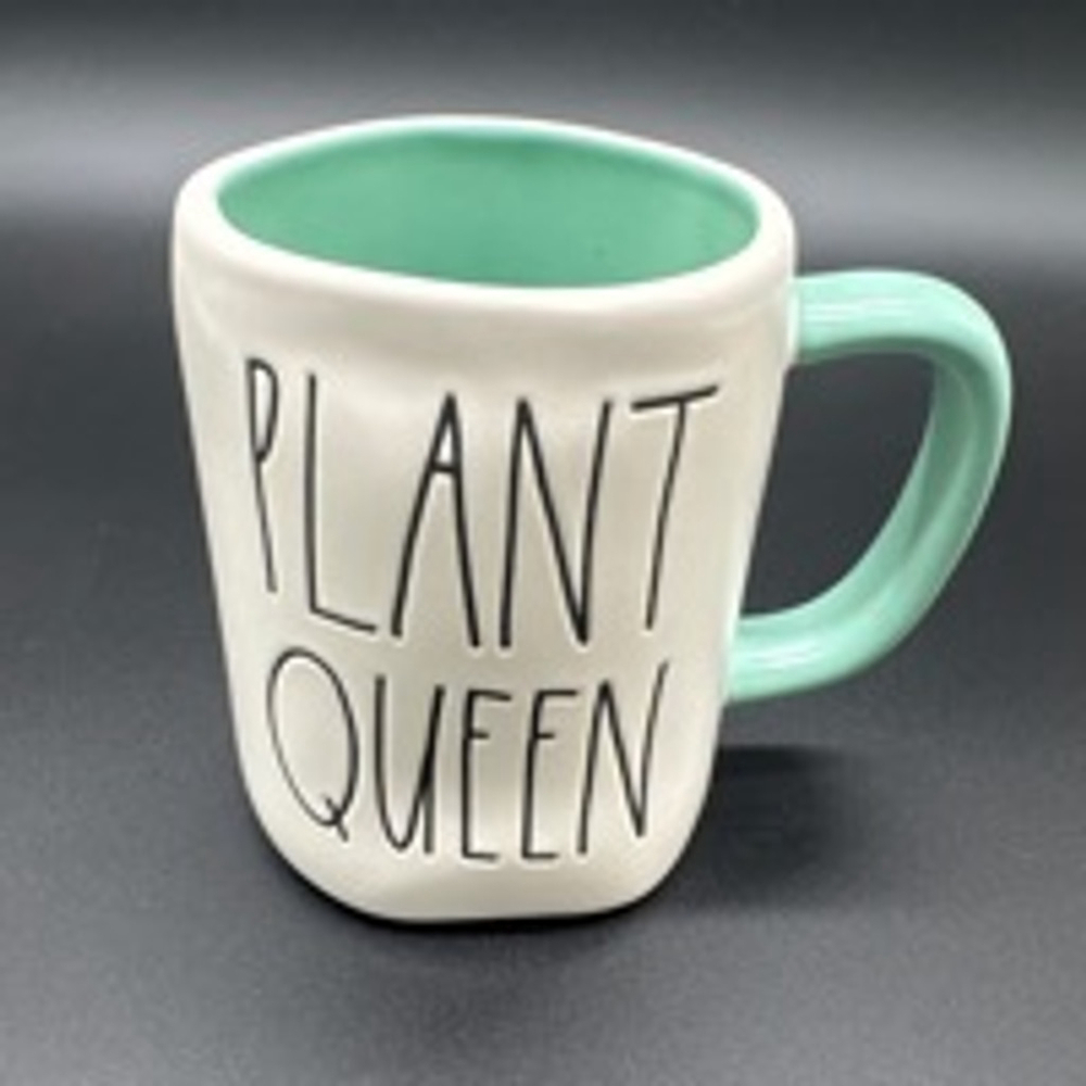 Rae Dunn Plant Queen 14oz Mug - White & Green